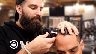 Crisp After Hours Haircut with the Dapper Den Crew [upl. by Kcaj467]