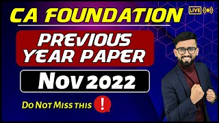 Previous Year Questions  Nov 2022  CA Foundation Accounts  CA Hardik Manchanda [upl. by Dorion]