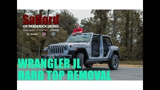 How to Remove the Hardtop on a 2018 Jeep Wrangler JL [upl. by Naam]