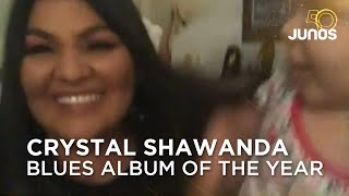 ‘Yay mommy’ Crystal Shawanda wins for blues album of the year  Juno Awards 2021 [upl. by Wilt]