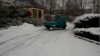 Piaggio Ape 50 drift on snow HD [upl. by Dyoll]