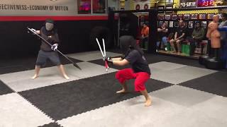 Sparring Thai Dual Swords Versus Spear  HEMA and SE Asian Arts [upl. by Portwin]