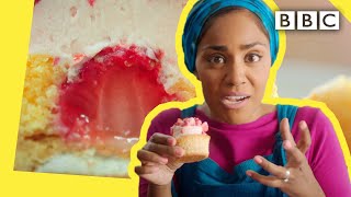 Nadiyas insane strawberry cupcake recipe  BBC [upl. by Rednal893]