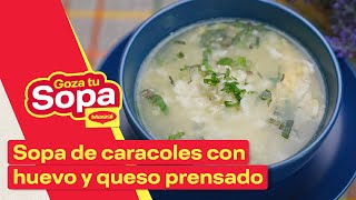 Goza tu Sopa Maggi  Sopa de caracoles con huevo y queso prensado [upl. by Damek]