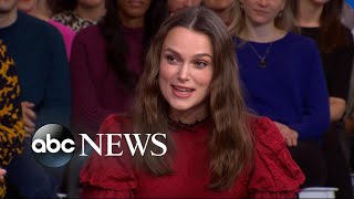 Keira Knightley reveals why she thanks her daughter for her role in The Aftermath l GMA [upl. by Ilojna]