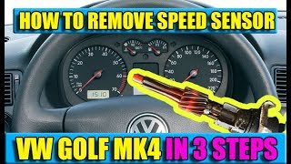 How to remove speed sensor  speedometer tachometer VW Golf Mk4 Jetta Bora in 3 steps [upl. by Ellis]