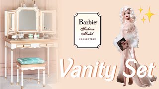 Barbie Fashion Model Collection Vanity Set amp Honey in Hollywood Silkstone Review B3436ampK7919 [upl. by Molly708]