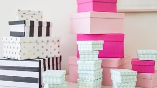 DIY Paper Covered Boxes [upl. by Hinze854]