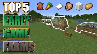 Minecraft 5 EASY Early Game Farms Every World Should Have [upl. by Orola]