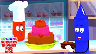 Cake Song  Pat A Cake  Happy Birthday Song  Crayons Nursery Rhymes For Kids  Baby Rhyme [upl. by Meredithe]