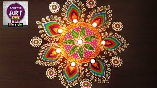 Easy Rangoli  Art with creativity [upl. by Anelleh469]