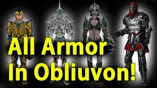 Elder Scrolls Oblivion All Armor  DLC in 5 Minutes [upl. by Ateiram]