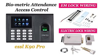 Essl biometric door lock connection  EM Lock amp Electric lock Wiring instruction [upl. by Macmahon837]