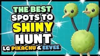 Four BEST PLACES to SHINY HUNT in Pokemon Lets Go Pikachu and Eevee  How to get Easy Shinies [upl. by Haila]