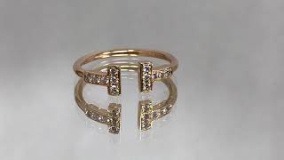 Tiffany amp Co 18K Rose Gold amp Diamond “Tiffany T Wire Ring” [upl. by Halet503]