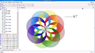 How to construct colorful flower with gradient color by GeoGebra  GeoGebra Tutorial [upl. by Dennard]