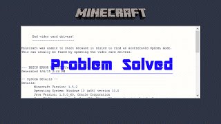 Minecraft  How To Fix OpenGL Error  Win7810 [upl. by Kimon]