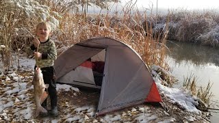 Winter Camping in Desert Snow Storm  2 Day Fishing Camp Catch amp Cook [upl. by Robinia]