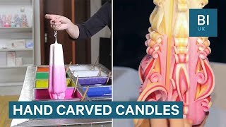 How handcarved candles are made [upl. by Alvita580]