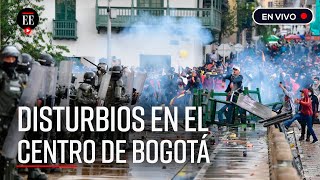 EN VIVO Paro Nacional en Bogotá Disturbios en el centro de la capital [upl. by Ilenay]