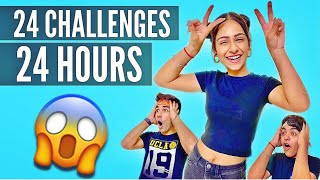 24 CHALLENGES IN 24 HOURS  Rimorav Vlogs [upl. by Onairpic]