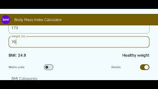 The BMI Calculator app [upl. by Eardnoed]