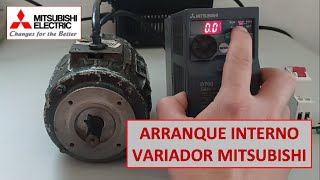 Arranque interno de un variador de frecuencia Mitsubishi Ajuste de parametros y frecuencia [upl. by Sonja]