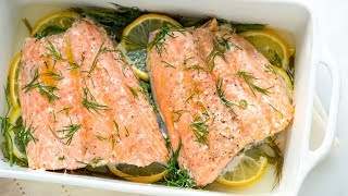 Lemon Dill Baked Salmon Recipe [upl. by Tjaden]