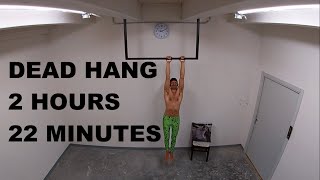 DEAD HANG WORLD RECORD 2 hours  22 minutes Tazio Il Biondo [upl. by Tlok325]