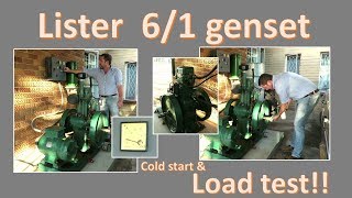 Lister CS 61 genset  cold start and load test [upl. by Amaty]