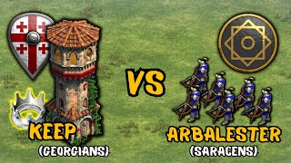 Keep Georgians ⚔️ Arbalester Saracens  AoE II DE [upl. by Dagny]