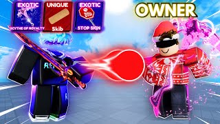 OWNER Gave me SECRET SWORDS in Roblox Blade Ball [upl. by Anetsirhc]