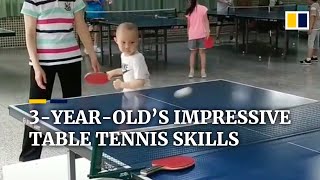 3yearold in China’s impressive table tennis skills [upl. by Hekking530]