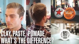 Johnny’s guide to Hair Clay Matt Paste and Pomade – what’s the difference [upl. by Anwahsat]