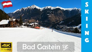 Stubnerkogel amp SKIING blue pistes to Bad Gastein  Austrian Alps in winter  4K60 [upl. by Aratas613]