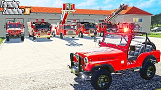 UPGRADING NEW FIRE STATION KST MAP  LADDER TRUCKS  FARMING SIMULATOR 2019 [upl. by Quartus834]