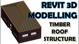 REVIT 3D Modelling  Timber Roof Structure [upl. by Laaspere735]