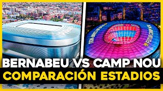 Nuevo BERNABEU VS Nuevo CAMP NOU  Detalles y Comparación [upl. by Nesyaj]