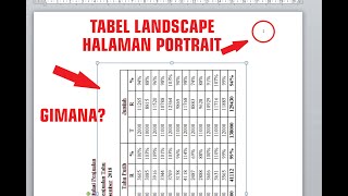 Microsoft Word Tabel Landscape Halaman Portrait Gimana [upl. by Attenev]