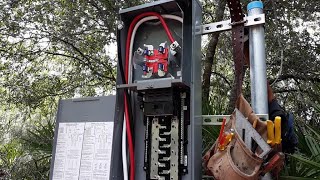 Wiring 200amp main service power pedestalHow I Did It [upl. by Entroc188]