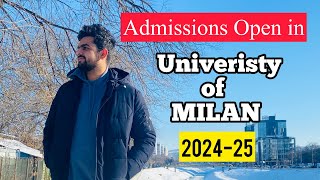 Admissions OPEN in University of Milan 202425  Masters Programs  DSU Scholarship  Study in Italy [upl. by Yulma]