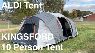 ALDI Kingsford 10 Person Tent Review  ALDI Adventuridge 10 Tent [upl. by Akedijn]