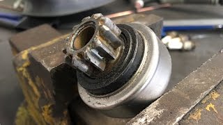 Starter motor pinion Bendix gear not engaging with flywheel [upl. by Wain406]