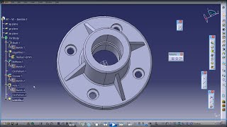 CATIA Tutorial  PartDesign Exercise 5  v3 [upl. by Uriisa861]