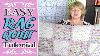 Rag Quilt Tutorial  Easy Beginners Rag Quilt [upl. by Notsle]