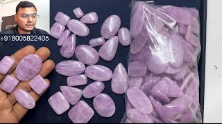 Pink Gemstone Cabochon Name Kunzite gemstone unboxing and review cabochon by Etsy gemstone Seller [upl. by Lehcyar245]