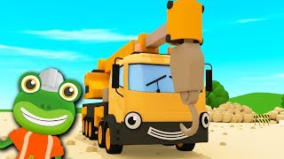 Caroline The Crane Song  Geckos Garage  Kids Songs  Construction Trucks For Children [upl. by Cirdnek]