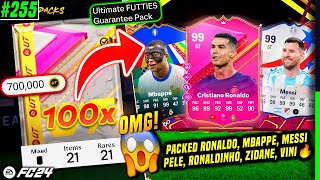 OMG PACKED RONALDO MESSI MBAPPE  OPENING 100x ULTIMATE FUTTIES GUARANTEE PACKS  EAFC 24 255 🔥 [upl. by Chrystal]