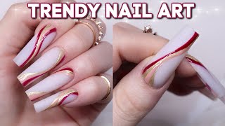 TRENDY NAIL ART ✨ SWIRL NAILS [upl. by Eeuqram]