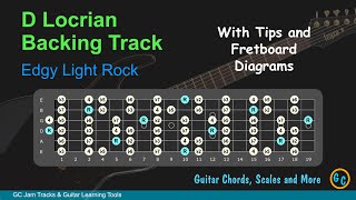 D Locrian Jam Backing Track for Guitar with Tips and Diagrams [upl. by Louanne]